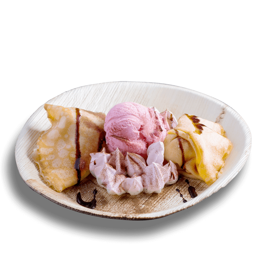pancake-Straw Pan Cake w/ Strawberry Ice Cream